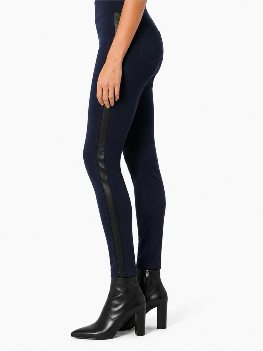 NYDJ Pull-On Legging Pants w/ Leather Side Stripe - Size 6 - NWT